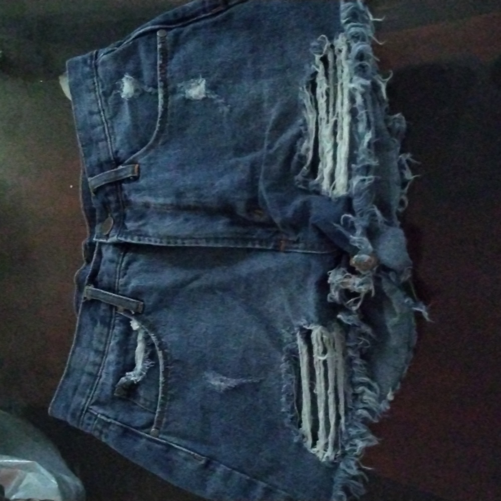 Blue denim shorts